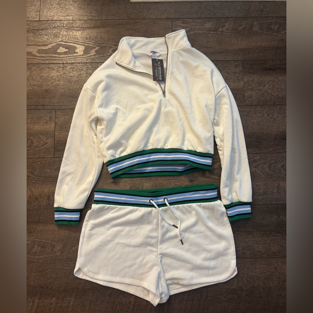 BB Dakota Blue and Green Striped Set